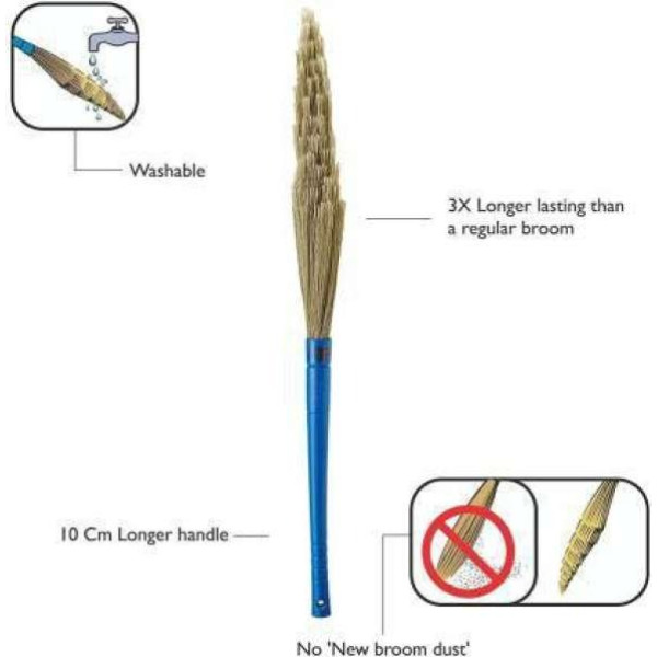 GR-Gala Plastic Dry Broom (Multicolor) [Low Budget Product]