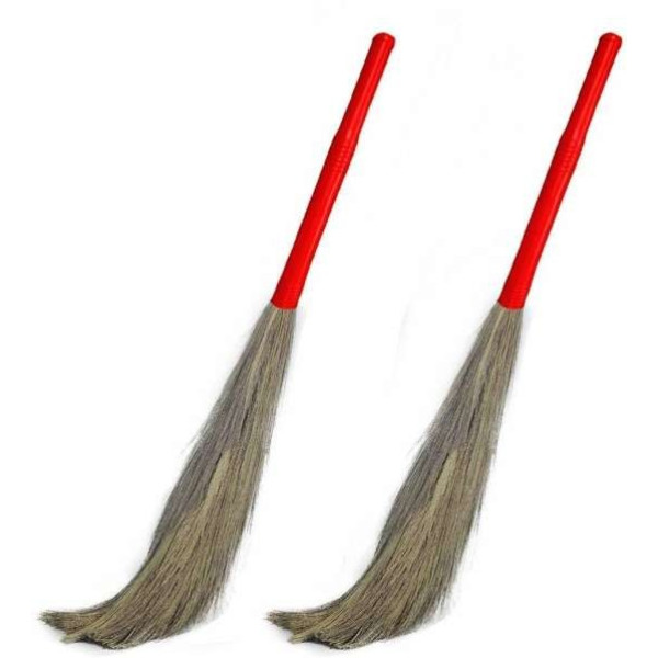 GR-Shiv Enterprise Coconut Fiber Wet and Dry Broom (Green, 4 Units) [Low Budget Product]