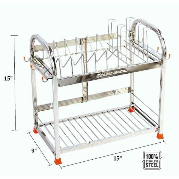GR-Premium Stainless Steel Dish/Wall Mount/Utensils/Vessels/Drainer/Kitchen Organizer Stand [Premium Product]
