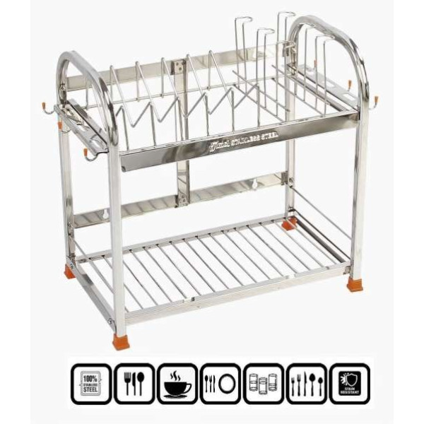 GR-Premium Stainless Steel Dish/Wall Mount/Utensils/Vessels/Drainer/Kitchen Organizer Stand [Premium Product]