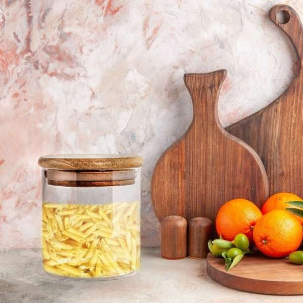 GR-Pack of 2 Glass Grocery Containers - 200 ml Tru's Clear [Low Budget Product]