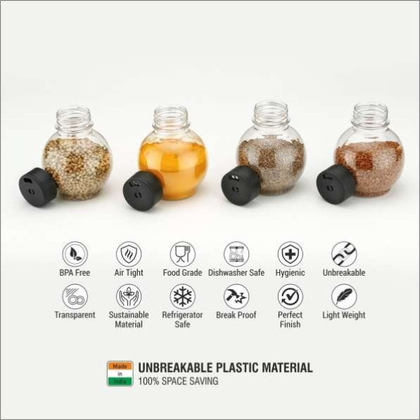 GR-Pack of 16 Plastic Cereal Dispensers - 250 ml Atman Black [Low Budget Product]