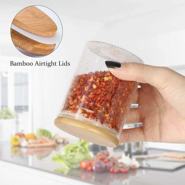 GR-Pack of 4 Glass Grocery Containers - 200 ml Tru's Clear [Low Budget Product]