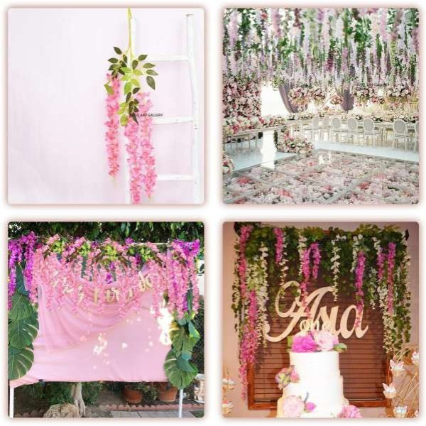GR-Well Art Gallery ARTIFICIAL FAKE WISTERIA VINE FOR DECORATION (3.6 FEET) [Low Budget Product]