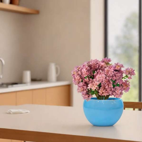 GR-ATDecor Vibrant Blue Ceramic Vase (4 inch) [Premium Product]