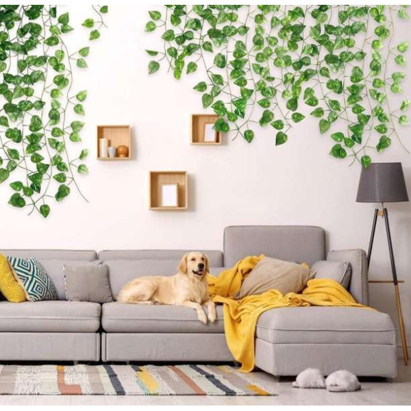 GR-Green Artificial Flower Vines (90 inch, Pack of 3) [Low Budget Product]