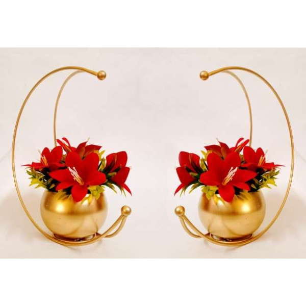 GR-UPCRAFT Golden Moon Steel Vase (10 inch) [Low Budget Product]