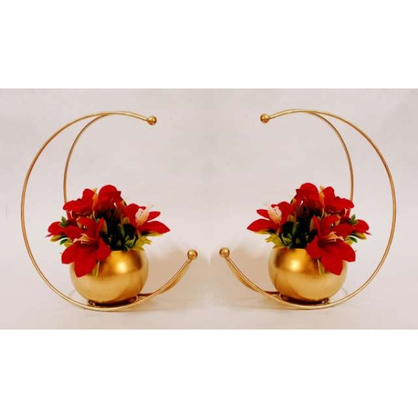 GR-UPCRAFT Golden Moon Steel Vase (10 inch) [Low Budget Product]