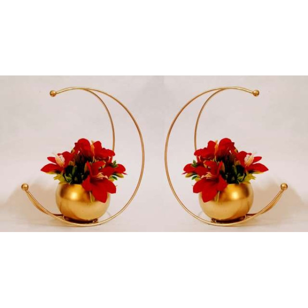 GR-UPCRAFT Golden Moon Steel Vase (10 inch) [Low Budget Product]