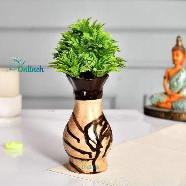 GR-Ceramic Flower Vase for Home Decoration (5 inch, Brown) [Low Budget Product]