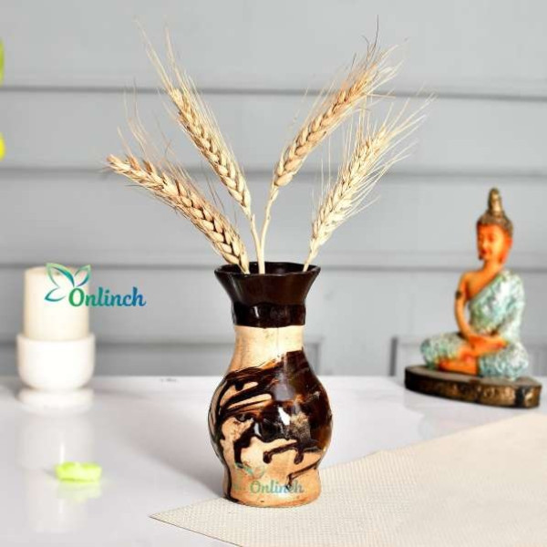 GR-Ceramic Flower Vase for Home Decoration (5 inch, Brown) [Low Budget Product]