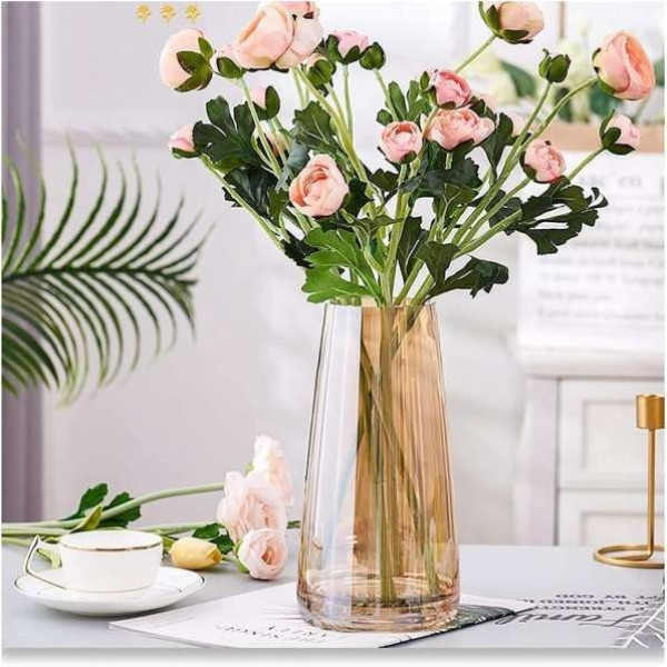 GR-Clovefry Gold Glass Vase for Decor - Handmade M...