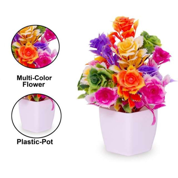 GR-Set of 4 Perfect Multicolor Wild Artificial Flower Pieces [Premium Product]