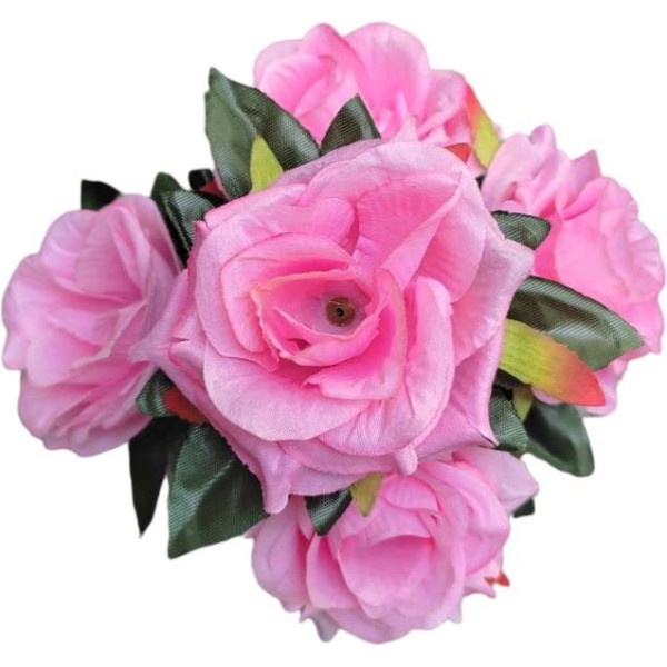 GR-Pink Artificial Flower with Pot (7.5 inch) [Low Budget Product]