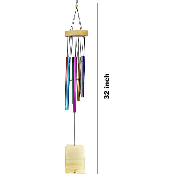 GR-Wind Chime for Home - Positive Energy 7 Pipe Multicolor Wind Chime (32 inch) [Low Budget Product]