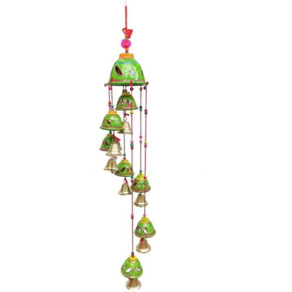 GR-Wooden Windchime (20 inch, Pink & Green) [Low Budget Product]