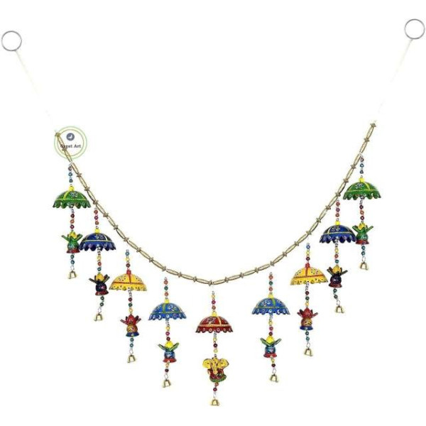 GR-Great Art Design Subh Labh Peacock Traditional Art Handmade Door Bandarwal Toran [Low Budget Product]