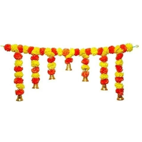 GR-Handmade Marigold Flowers Toran, Hanging Toran, Door Bandarwal (Plastic) [Low Budget Product]