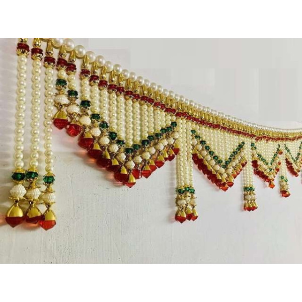 GR-Crystal Pearl Handmade Main Door Hanging Bandhanwar Toran [Low Budget Product]