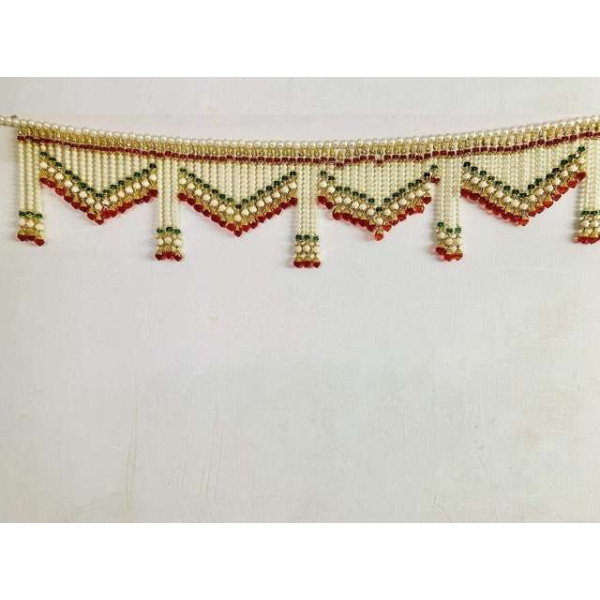 GR-Crystal Pearl Handmade Main Door Hanging Bandhanwar Toran [Low Budget Product]
