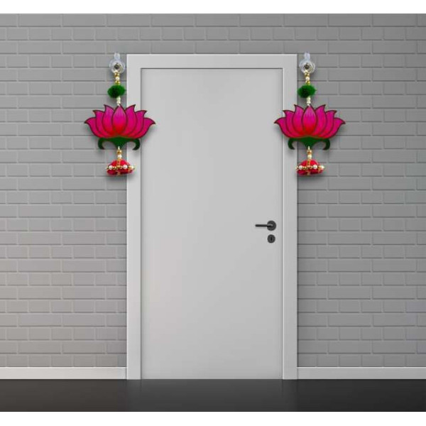 GR-SMARAN Pink Latkan for Door, Traditional Handma...