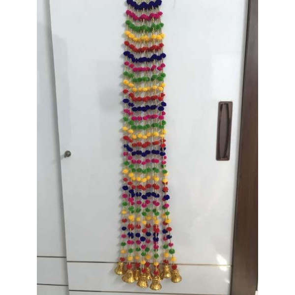 GR-3 Ft 5 Pcs Pompom Beads Toran [Low Budget Produ...