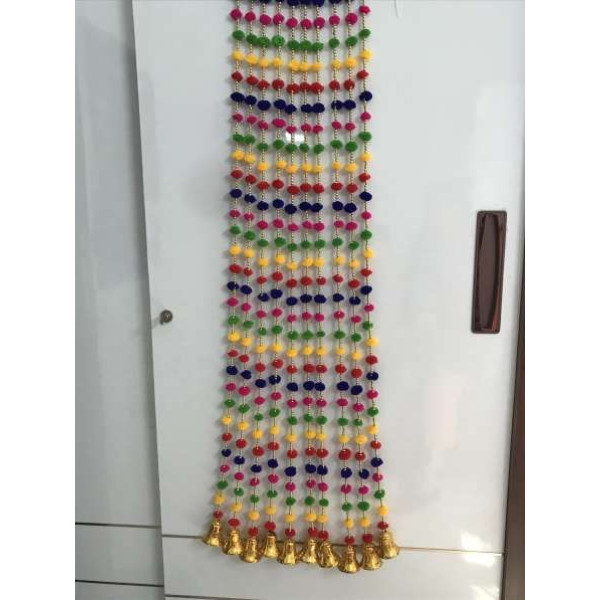 GR-3 Ft 5 Pcs Pompom Beads Toran [Low Budget Product]