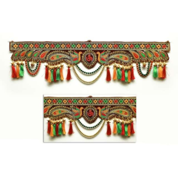 GR-Traditional Handmade Door Toran with Beautiful Peacock (3 ft) [Low Budget Product]