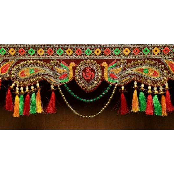 GR-Traditional Handmade Door Toran with Beautiful Peacock (3 ft) [Low Budget Product]