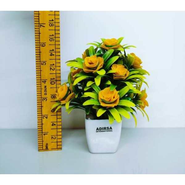 GR-ADIRSA Multicolor Wild Flower Artificial Flowers with Basket (Pack of 4) [Low Budget Product]