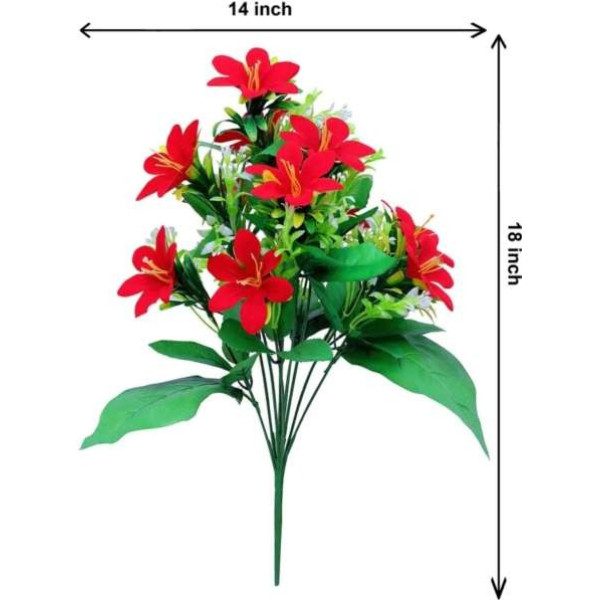 GR-Artificial Lily Flower (5 Stick) Bunch for Home Decor [Low Budget Product]