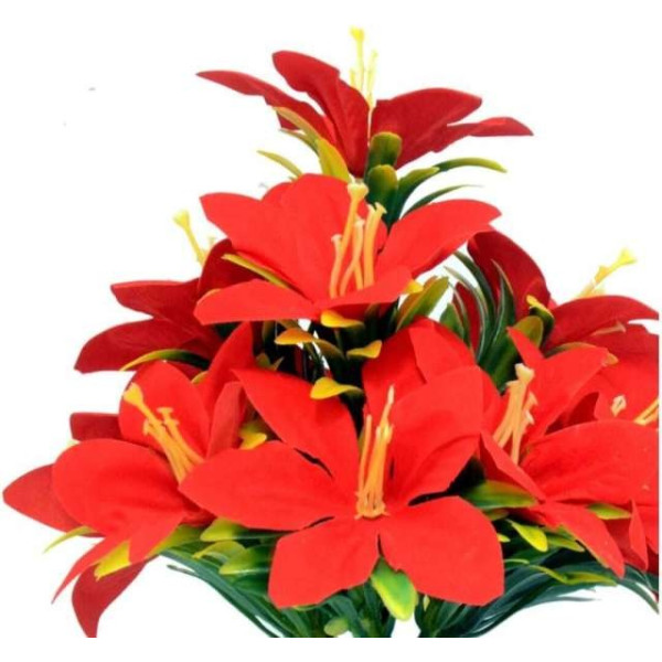 GR-Lily Artificial Flower Plant with Pot for Home Decor [Low Budget Product]