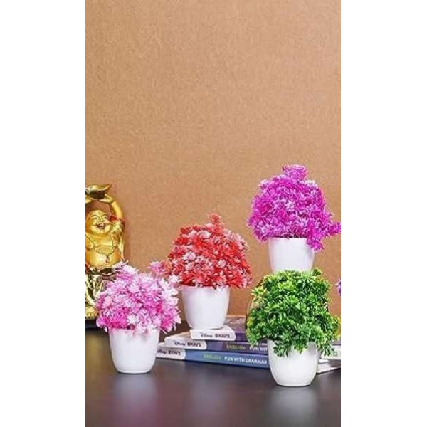 GR-Multicolor Artificial Flower with Pot (4 inch) ...