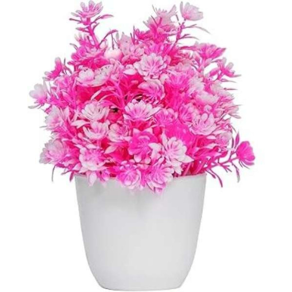 GR-Multicolor Artificial Flower with Pot (4 inch) [Low Budget Product]