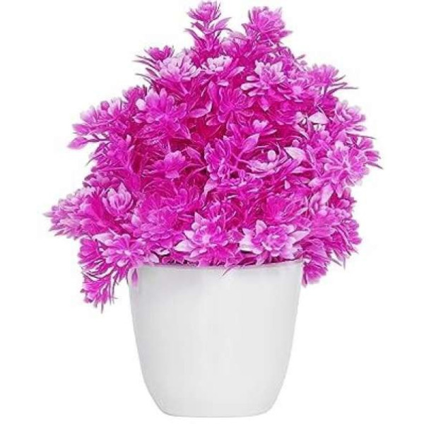 GR-Multicolor Artificial Flower with Pot (4 inch) [Low Budget Product]