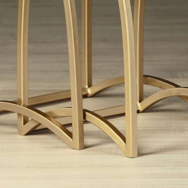 GR-THE ATTIC Stone Nesting Tables (Gold, Set of 2) [Premium Product]