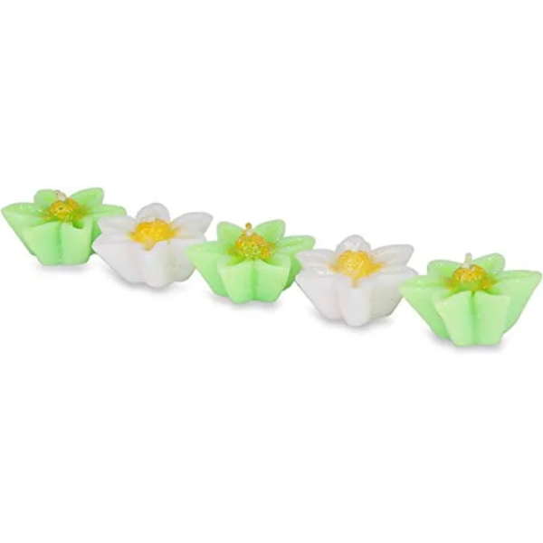 GR-Lily Flower Shape Floating Fragrance Candle Set - 5 Pc. Home Decoration [Low Budget Product]