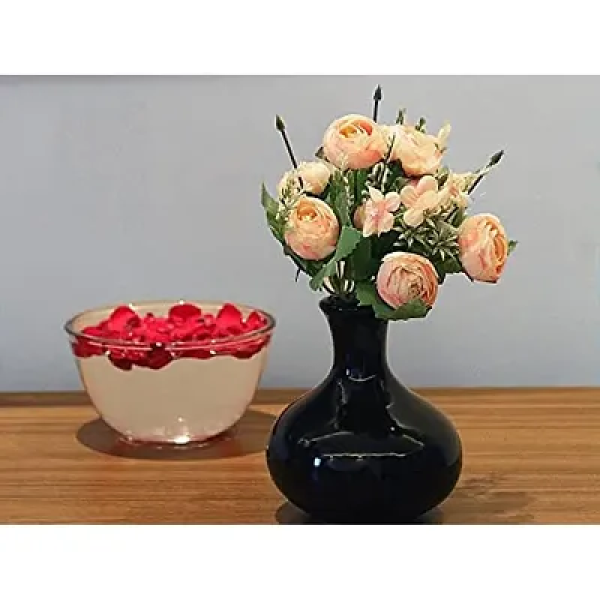 GR-Delicate SmileBox Artificial Rose Silk Flowers Bouquet - Light Pink (8 Roses, 2 Buds, and Small Flowers) [Low Budget Product]