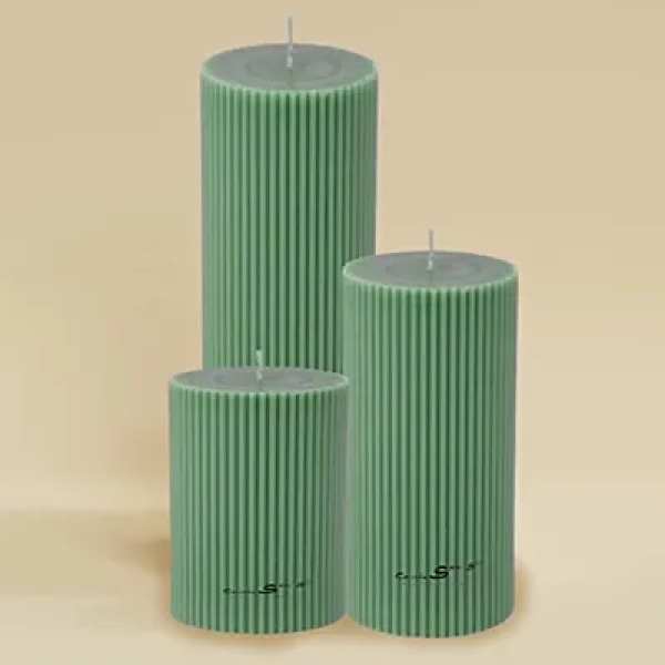 GR-Sapi's Designer Ribbed Scented Pillar Candles -...