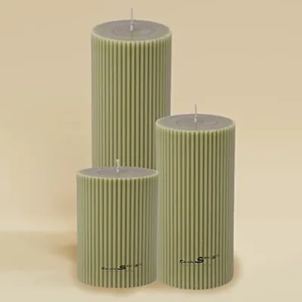 GR-Sapi's Designer Ribbed Scented Pillar Candles f...