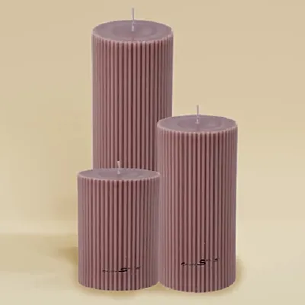 GR-Sapi's Designer Ribbed Scented Pillar Candles f...