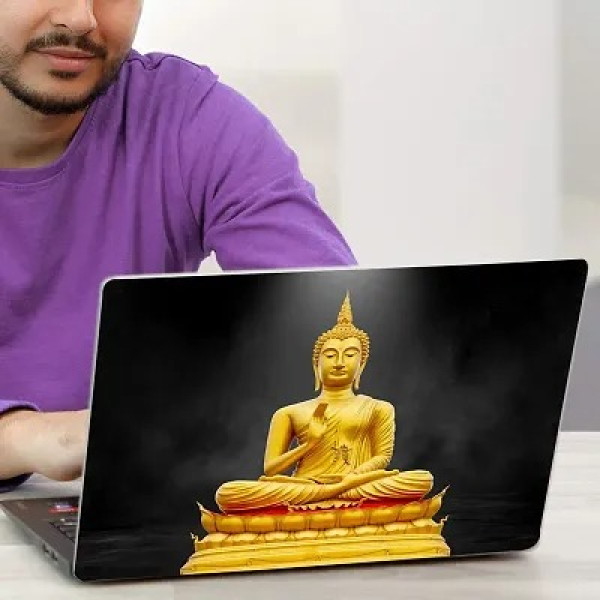GR-Printaart 3D Buddha Beautiful Wallpaper Sticker Decals Vinyl for Laptop Sticker PVC Vinyl Laptop Decal 17 Inch [Low Budget Product]