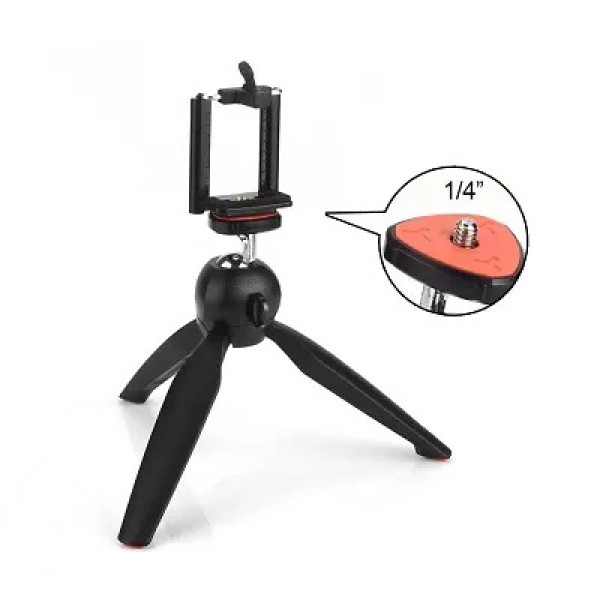 GR-YT-228 Mini Tripod 228 Tripod Stand Mini Tripod Stand with Holder for Mobile Phone and TIK tok Stand for Phone DSLR Action Cameras and YouTube vIdeos [Low Budget Product]