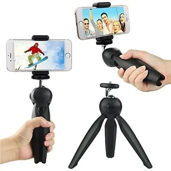 GR-YT-228 Mini Tripod 228 Tripod Stand Mini Tripod Stand with Holder for Mobile Phone and TIK tok Stand for Phone DSLR Action Cameras and YouTube vIdeos [Low Budget Product]