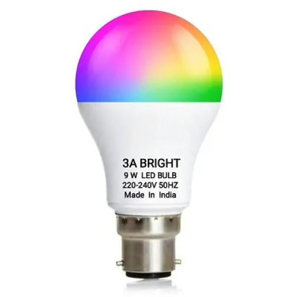 GR-3A Bright 9 Watt B22 Round 3 Color In 1 Led Bulb Red Blue Pink Pack Of 4 [Low Budget Product]