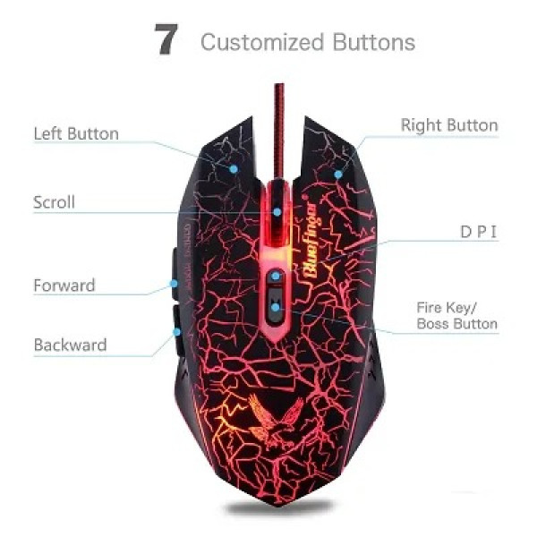 GR-Adjustable DPI Gaming Mouse-BlueFinger [Premium Product]