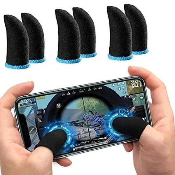 GR-Thumb Finger Sleeve for Mobile Game, Pubg, Freefire Fortnite -Pack of 3 Pair- Black [Low Budget Product]