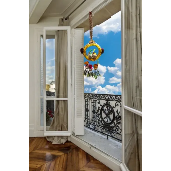 GR-Rustic Haven: Artificial Hanging Jute Bird Nest Chidiyan Ka Ghosla for Balcony and Garden Décor (Pack of 2)[Premium Product] 