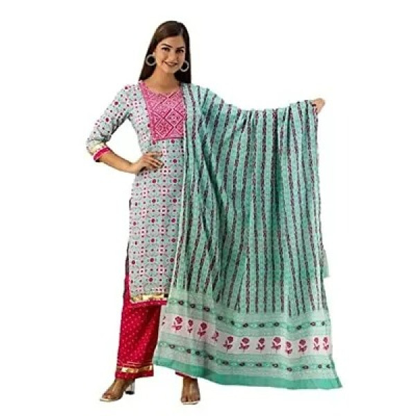 GR-ANNU PARIDHAN Women's Cotton Straight Kurta Pan...