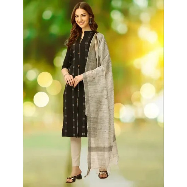 GR-Elegant Black Kurta Set with Pants and Dupatta ...